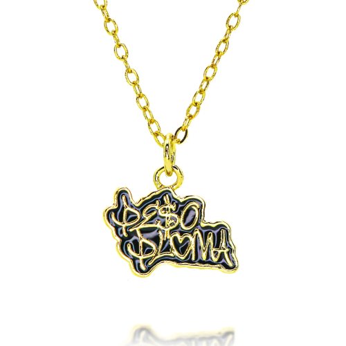 Gold-plated 'Holy Rose' letter charms with black enamel — pendant for DIY jewelry, rapper merch & fan gift