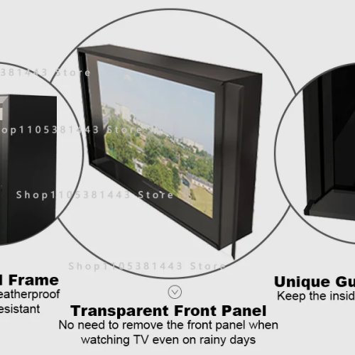 Boîtier protecteur TV extérieur 55 pouces étanche IP67 en acier/aluminium, pour écran LCD non tactile — sur mesure