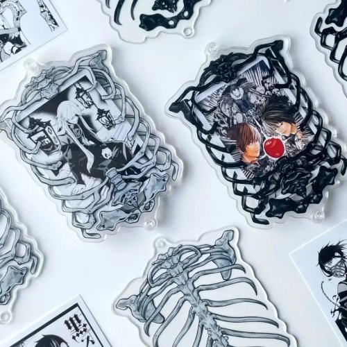 Bingkai foto mini 3 inci akrilik untuk foto 5,5×8,5 cm — motif tengkorak gothic