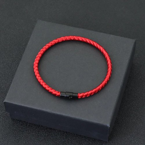 Bracciale coppia filo rosso qualità A — Bracciale rigido magnetico portafortuna per attrarre ricchezza e prosperità