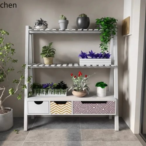 Base de madera para suculentas — repisa multifuncional resistente a la humedad para balcón y sala
