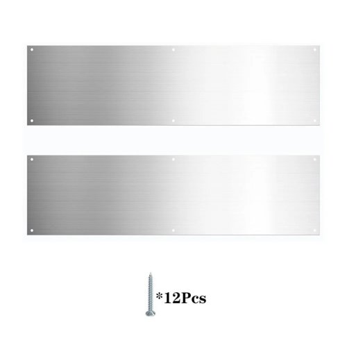4×16 in Stainless Steel Door Kick Plate (2 pcs) — Door Protector for Interior & Exterior Doors, Threshold Guard
