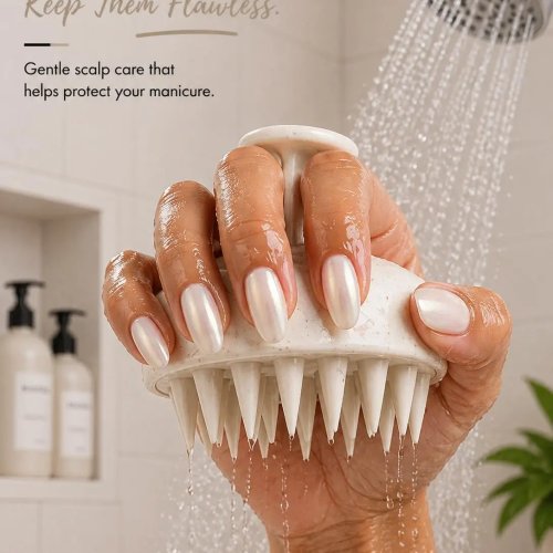 Brosse shampooing en silicone — masseur doux pour cuir chevelu, nettoyage en profondeur, brosse de bain/soin cheveux
