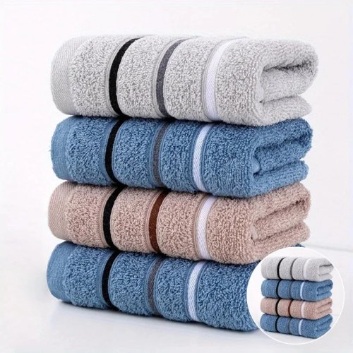 Ensemble de serviettes en coton pelucheux, plusieurs couleurs — douces et absorbantes, pour adultes et jeunes, parfaites à la maison ou en camping, cadeau idéal