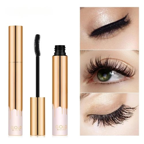 3D verlengende mascara zwart — wimperextension-effect, lange houdbaarheid, gouden huls