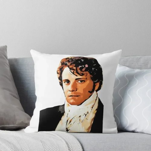 Housse de coussin décorative Mr Darcy — 'Orgueil et Préjugés', illustration façon cartoon