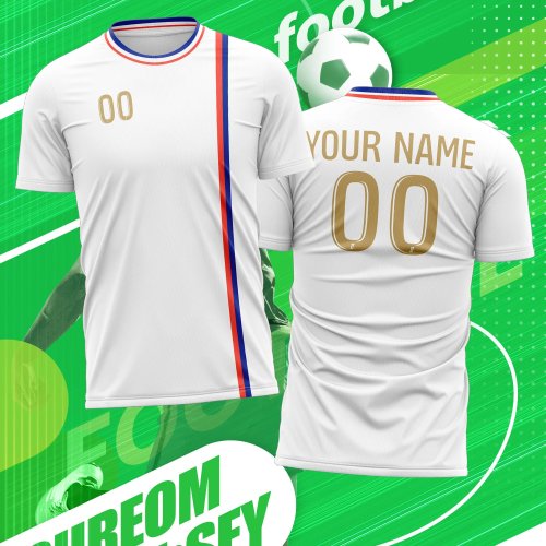 Maillot de football personnalisé avec photo, nom et numéro – impression par sublimation, logo personnalisé, cadeau fan