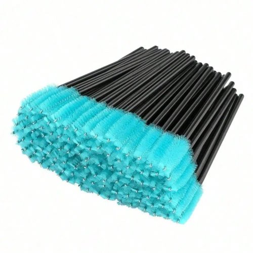 50 pz Cepillos desechables para pestañas, aplicadores/varillas de máscara ajustables (spoolies) para extensiones y cejas