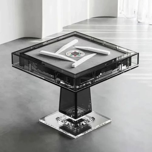 Table de mahjong entièrement automatique, design moderne et luxe discret – table multifonction pour mahjong, cartes et échecs, idéale pour hôtels, clubs ou salles de jeux