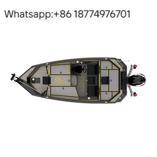 Schwarzes Bass-Angelboot für 3 Personen – Marine-Aluminium, außenbordertauglich, ruderbar (OEM, China)