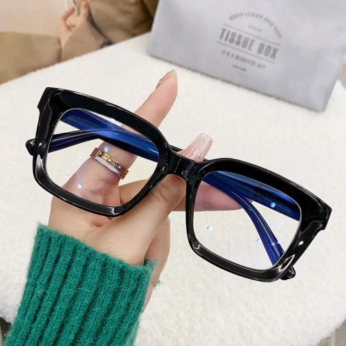 Gafas cuadradas oversize 2024 anti luz azul, montura grande transparente, aptas para miopía (graduables)