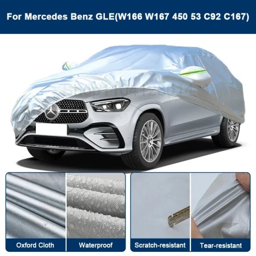 Ganzgarage für Mercedes‑Benz GLE (W166/W167) 450 53 C92 – wasserdicht, schneesicher, staubdicht, mit Reflektorstreifen und UV‑Schutz