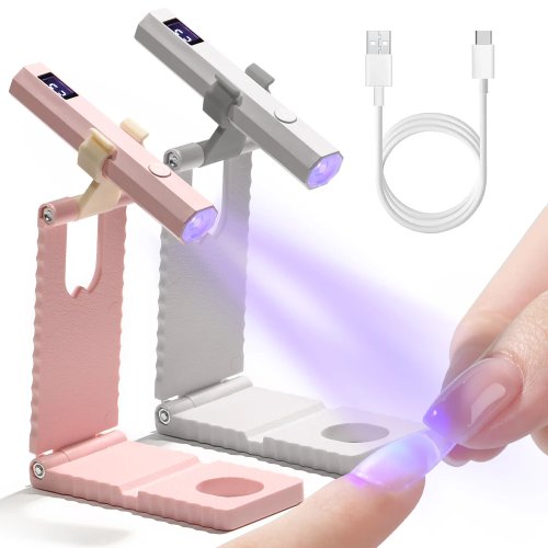 Cordless Rechargeable Nail Lamp with Stand – Handheld UV/LED Nail Dryer with LCD Display, USB Fast Curing for Gel Nails