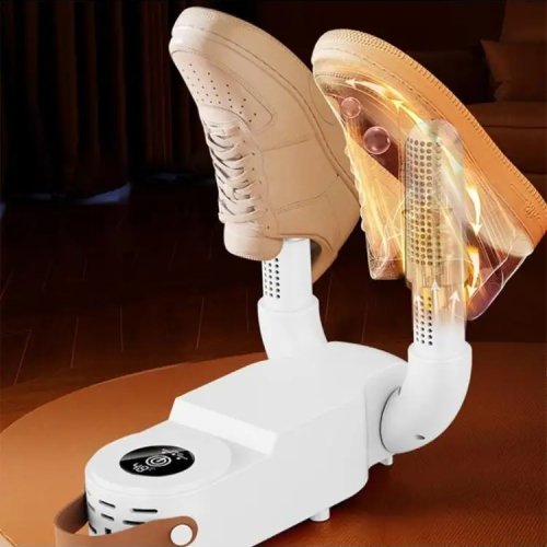 Secador de zapatos cerámico compacto, plegable con temporizador — secado rápido y portátil
