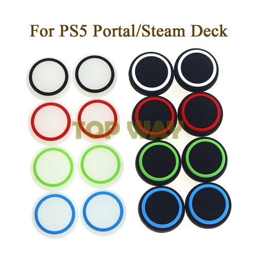 4PCS Luminous Thumbstick Grip Caps for PS5 Portal and Steam Deck (Analog Joystick Covers)