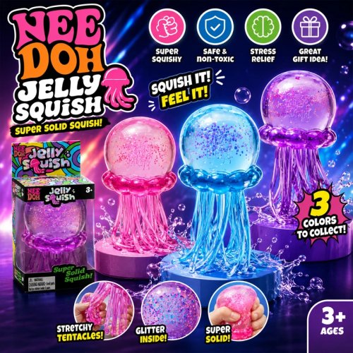 لعبة ضغط قنديل البحر Needoh - صندوق مفاجأة (Blind Box)، كرة مضادة للتوتر بشكل قنديل البحر، لعبة فيدجت للاسترخاء واللعب بالماء، هدية (جديد 2026)
