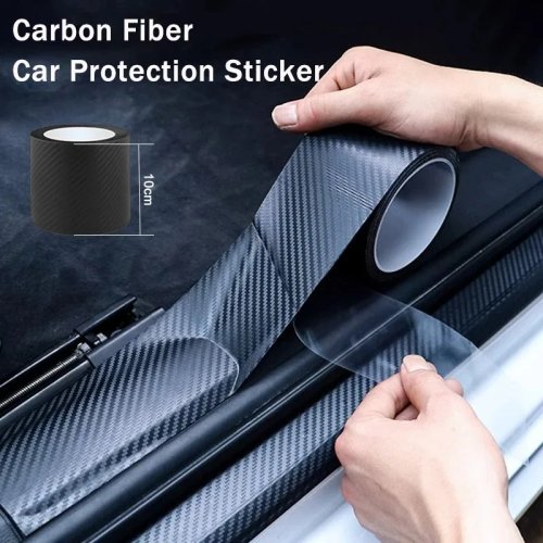 Bande protectrice en fibre de carbone nano pour voiture — ruban anti-rayures DIY pour seuil de porte et rétroviseur