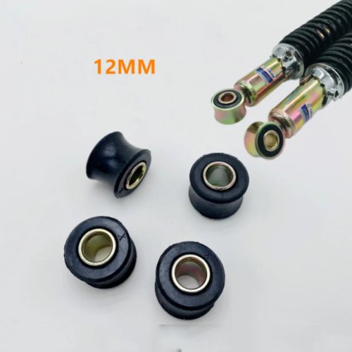 Set 2/4 pz boccole in gomma 12 mm per ammortizzatore posteriore moto, universali, nere