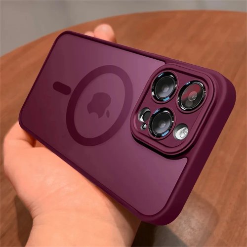 Matte translucent MagSafe iPhone case with camera lens protection — compatible with iPhone 11–16 (Mini/Pro/Pro Max/Plus); supports wireless charging