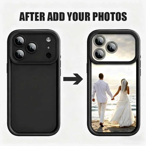 Coque souple personnalisée pour iPhone — Ajoutez nom et photo, compatible iPhone 12/13/14/15/16/17 (Pro/Pro Max/Plus)