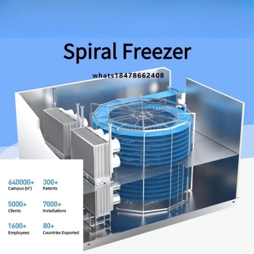 Congelatore a spirale industriale per surgelazione rapida con controllo PLC