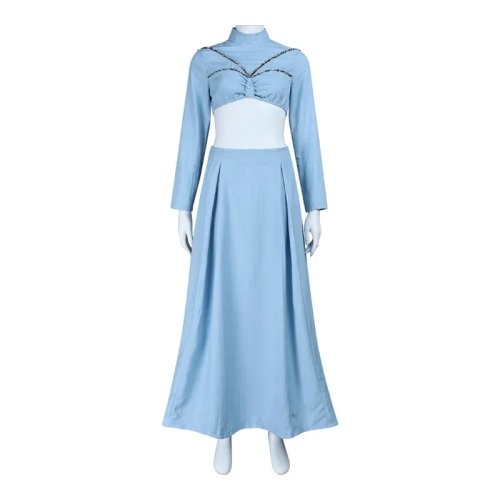 Star Wars Padmé Princess Cosplay Long Sleeve Blue Dress — Women's Halloween/Masquerade Costume