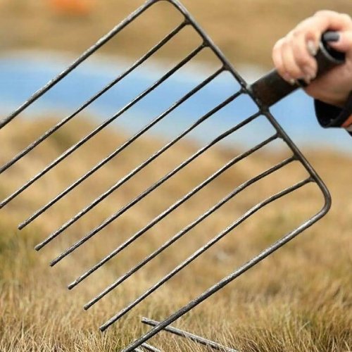 Testa di forcone in acciaio di ricambio – testa per forcone da stalla (senza manico) per agricoltura e manutenzione stradale