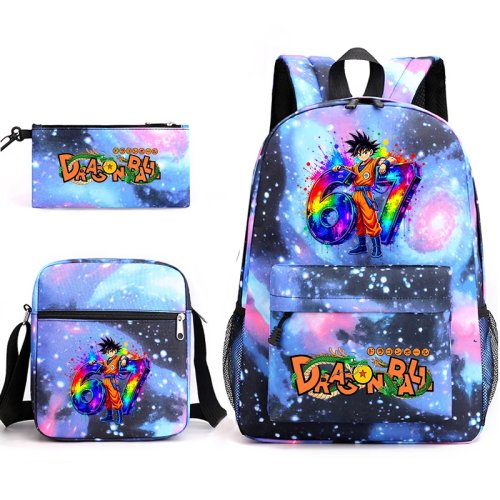 Dragon Ball Son Goku School Backpack Set – 3-piece (backpack, shoulder bag, pencil case) Kids & Teens Casual Travel Daypack