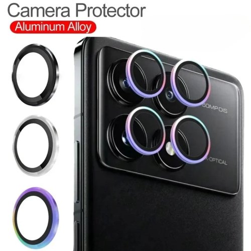 샤오미 Poco X6 5G / Poco X7 / F6 Pro용 금속 카메라 렌즈 보호 링(후면 렌즈 커버)