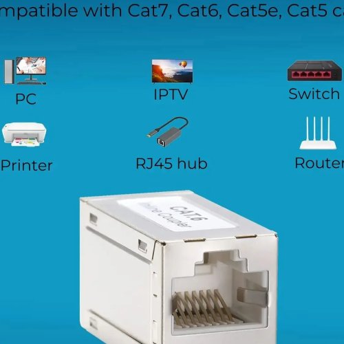 Konektor RJ45 Ethernet Cat5/6/7/8 – Penyambung kabel LAN (betina ke betina)