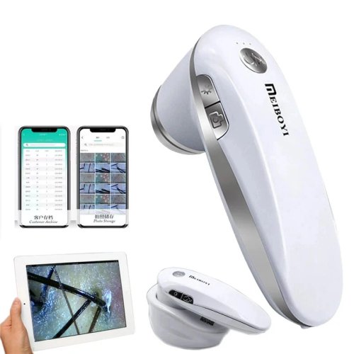 Cámara analizadora de cuero cabelludo y folículos 200×, portátil Wi‑Fi mini inalámbrica para cuidado del cabello