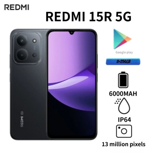 Redmi 15R Global Edition 2026 스마트폰 — 6.9인치 LCD, 120Hz, 6000mAh 배터리