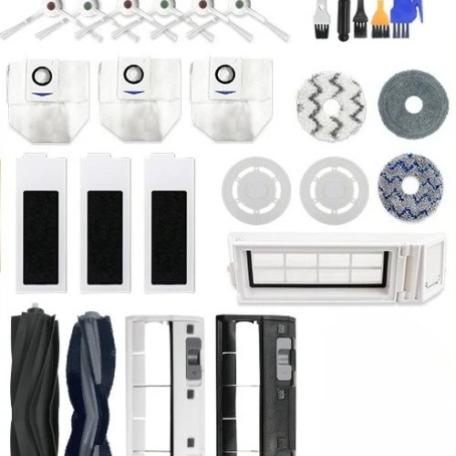 Ersatzteil-Set für Ecovacs T20/T20 Max/Pro/Plus/Omni – Gummihauptbürste, HEPA- und Aktivkohlefilter, Staubbeutel, verschiedene Wischpads