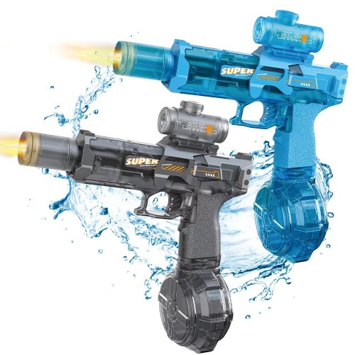 HUIQIBAO Elektrische Wasserpistole (Pulse) – Vollautomatischer Wasserblaster mit Sensor und simuliertem Flammeneffekt (LED), Strand-/Outdoor-Spielzeug für Erwachsene