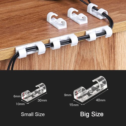 Selbstklebende Kabelclips – Kabelhalter/Kabelorganizer für Zuhause, Büro & Auto