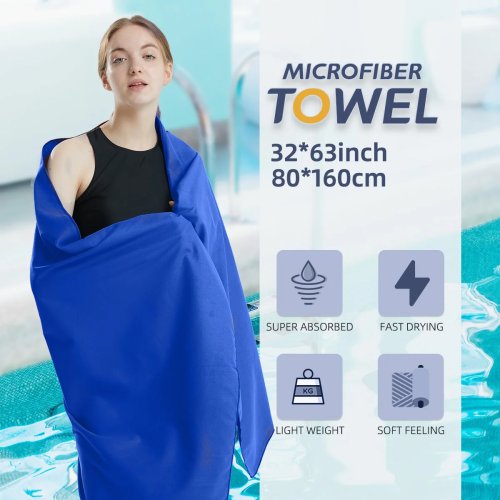 Microfiber Quick‑Dry Travel & Sports Towel — Lightweight, Sandproof for Swim, Yoga & Gym