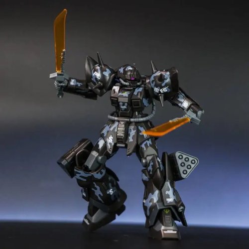 Kit modello HG 1/144 MS-08TX Night Camo Efreet Slayer — da assemblare, decal water e supporto inclusi, figura da collezione