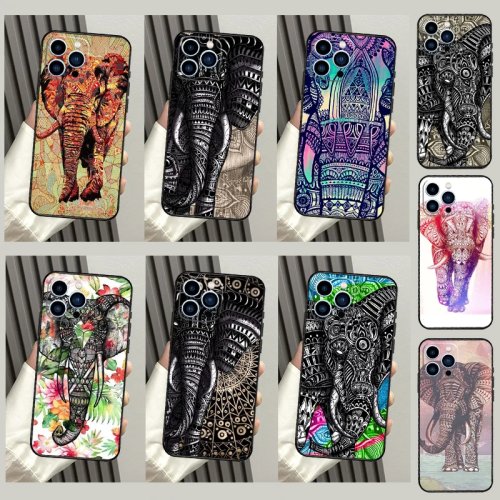 Casing motif Aztec bunga & gajah bergaya tribal untuk Samsung Galaxy M21/M31/M15/M55/M56/M36/M16/M06/M13/M33/M53/M12/M32/M52/M14/M34/M54