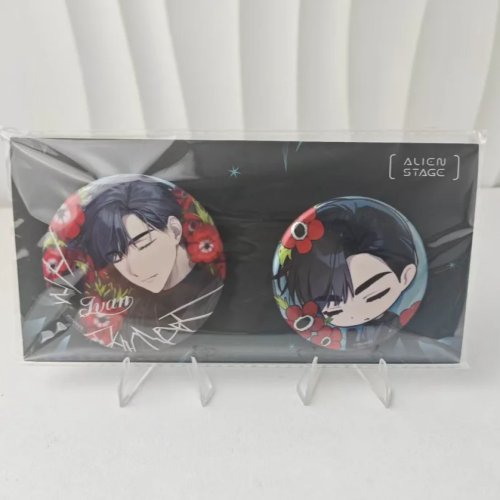 アニメ・コスプレ用 缶バッジ／ブローチ（金属） 花デザイン、キャラクター：Ivan、Luka、Sua、MiZi、Hyuna