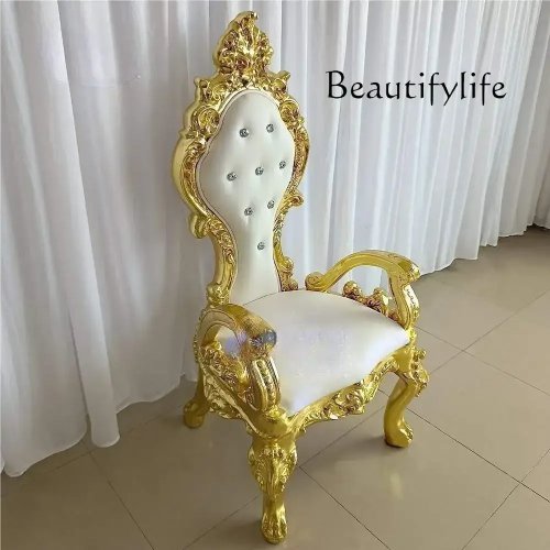 Moderne luxe hoge kristallen troonstoel – Koning & Koningin, decoratie voor bruiloft en evenementen