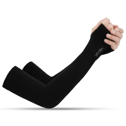 Manchons anti-UV en ice silk — sans doigts, rafraîchissants et élastiques pour vélo et conduite, unisexe