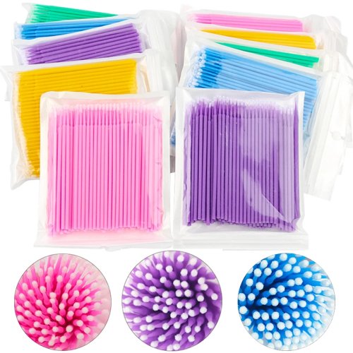 100 cây Microbrush làm sạch mi — tăm bông micro bằng bông dùng 1 lần cho nối mi, mi lẻ và tẩy trang