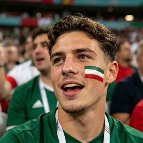 Gezichtsschmink met vlaggen van Italië en Mexico