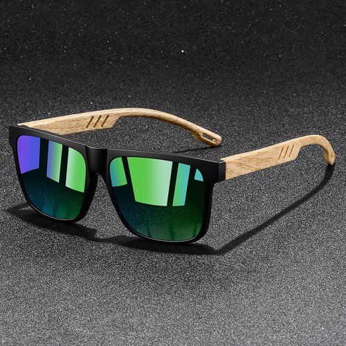Kacamata Hitam Vintage Frame Kotak Unisex, Perlindungan UV400 — Cocok untuk Memancing & Berkendara
