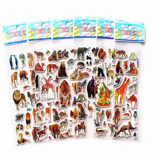 Bộ 10 miếng sticker 3D Puffy hình động vật - Dùng trang trí scrapbook, trang trí và làm quà sinh nhật/giáng sinh cho bé