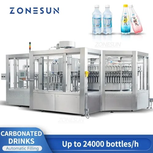 Линия розлива газированной воды в PET ZONESUN ZS-AFMC — полностью автоматическая, 24 000 бутылок/ч