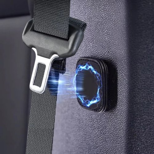 2 uds Clip magnético para cinturón de seguridad de coche en piel PU — tope/limitador que evita que se deslice