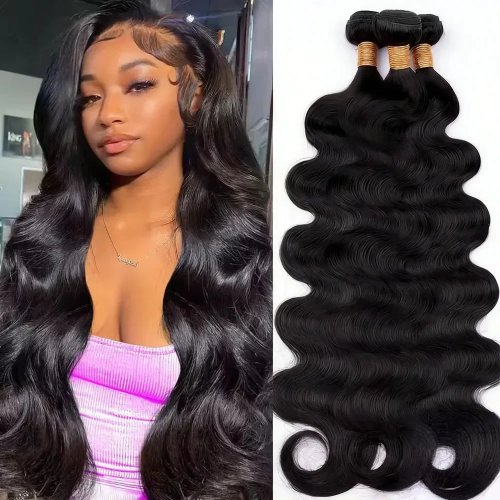 42" Body Wave Braziliaans Virgin Hair bundels 12A, natuurlijk zwart, onbewerkt, echte haar-extensions