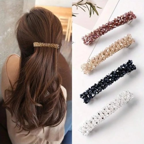 クリスタルヘアクリップ6個セット｜輝くヘアピン ブライダル・特別な日のラグジュアリー髪飾り