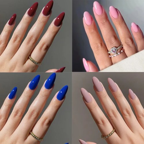 Móng giả ngắn dán (press-on) màu trơn – sẵn dùng, dễ tháo, hoàn thiện chất lượng cao